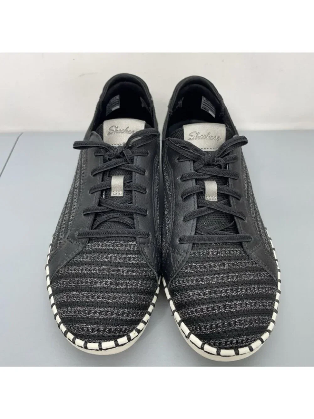 Skechers Sepulveda 2.0 Radiant Walk Sneakers Shoes Slip On Silver Black Women 10